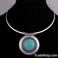 turquoise round beaded necklace