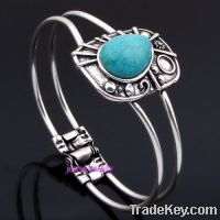 fashion turquoise beaded cuff bracelet for women