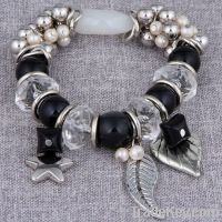 tibetan silver beaded stretchy bracelet