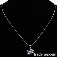 Silver Plated Snow Pendent Chain Necklace