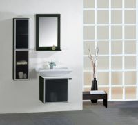 solid wood bathroom cabinet(ceramic wash basin)