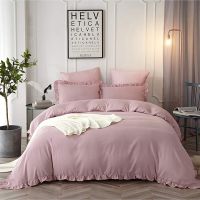 Duvet Cover Set Queen Size Soft Lightweight Microfiber Cute Duvet Cover with Zipper and Ties Aesthetic Bedding Set Comforter Cover Set OekoTEX Certificated