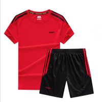 Men's Sweatsuit Sets Jogging Tracksuit Short Sleeve T-Shirt and Shorts Sport Set