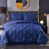 Bed in a Bag Set  8 Pieces Pinch Pleat Bedding Comforter Sets Pintuck Microfiber Down Alternative Comforter Set