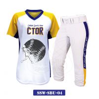 Cheap custom 100% polyester fabric men / sublimated softball jersey uniforms