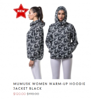 MUMUSK WOMEN WARM-UP HOODIE JACKET BLACK