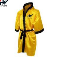 Custom Made Satin Embroidered Boxing Robe With Hood Made