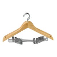 Wooden Suit Hangers Skirt Hangers with Clips Solid Wood Hangers for Dress Coat, Jacket, Blouse