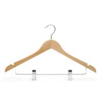 Wooden Suit Hangers Skirt Hangers with Clips Solid Wood Clothes Hangers for Coat, Jacket, Blouse