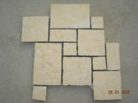 Sell Travertine tiles-flame+brush natural edge