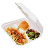 3 Compartment Foam Clamshell Container To Go Box