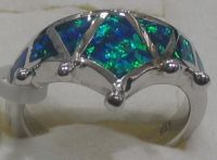 Sell created opal sterling silver rings