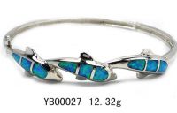 Sell created opal sterling silver bangles