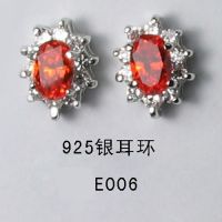 Sell cubic zirconia silver earrings