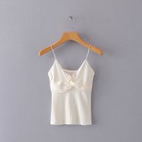 Women Girls Spring Fashion Solid Color Black White Color Slimming Knitted Fabric Camisole Shape Wear