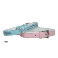 Sell Soft Leather Dog Collar with Crystal Line