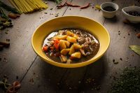 Stewed venison with vegetables