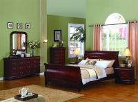 GA608 BED, mirror, chest, night stand, Queen/king size bed