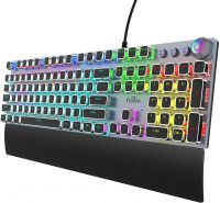 Fiodio Mechanical Gaming Keyboard, LED Rainbow Gaming Backlit, 104 Anti-ghosting Keys, Quick-Response Black Switches, Multimedia Control for PC and Desktop Computer