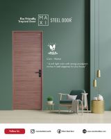 Walnut Color Pattern Maxi Steel Door