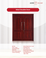 Double Door Leaf Maxi Steel Door Metal Door Woodgrain Pattern Door