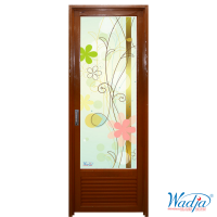 Wadja Full Glass Door Galvalume Door Bathroom Door Toilet Door Ochre Brown Powder Coated Door