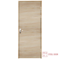 Maxi Steel Door Red Ash Brown Walnut Woodgrain Pattern Powder Coated Door Galvalume Door House Door