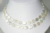 Sell 32" 10 X12mm white biwa pearl necklace