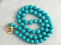 Sell 17" 7MM Stylish Natural Blue Turquoise Necklace