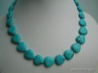 Sell 17" exquisite 12mm blue heart shape turquoise necklace