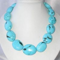 Sell big blue turquoise beads necklace