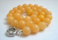 Sell Graceful 12mm AA golden Jade Bead Necklace