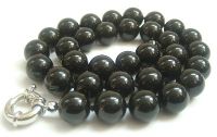 Sell Graceful 12mm AA black Jade Bead Necklace