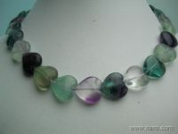 Sell 17" 14mm heart shape fluorite necklace