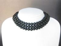 Sell Necklace Choker Black Onyx 3 Strands Bead