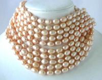 Wholesale 10 ps 16" 9-10mm pink pearl necklace