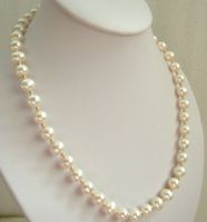 Sell 10mm round white Cultured Freshwater Pearl necklace 14K
