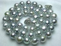 Sell 7.5-8mm gray sea pearl necklace