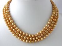 Sell Longer 48" 6-7mm yellow pearl necklace