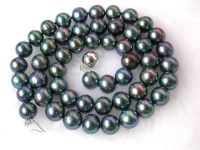 Sell classic 9mm round black freshwater pearls Necklace