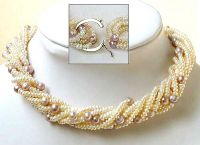 Sell 8rows white and lavender Cultured Pearl Necklace