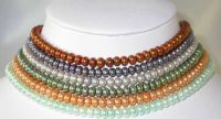 Sell wholesale 6pcs 16" multicolor pearl necklace