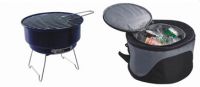 Charcoal BBQ grill with chill bag