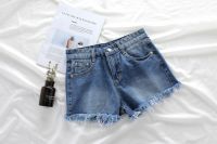 sexy ripped short jeans pants Summer Women High Waist Button Wigh Leg Jeans Shorts Casual Female Loose Fit Blue Denim Shorts