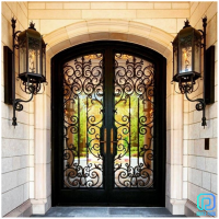 High-end hand-forged iron entry doors