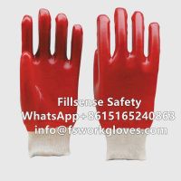 Cotton Interlock Liner Knit Wrist PVC Coated Working Gloves