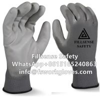 EN388 3131X 13G polyester liner PU coated working gloves