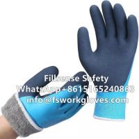 15Gauge Nylon Acrylic Loop Napping Latex Fully and Sandy Double Coated Winter Thermal Work Gloves