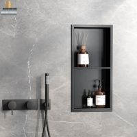 Selling Building Decoration Materials Black Stainless Steel Shower Niche