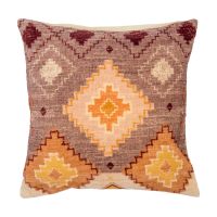 Cotton velvet cushion cover with an ethnic pattern, lavender, collection Ethnic